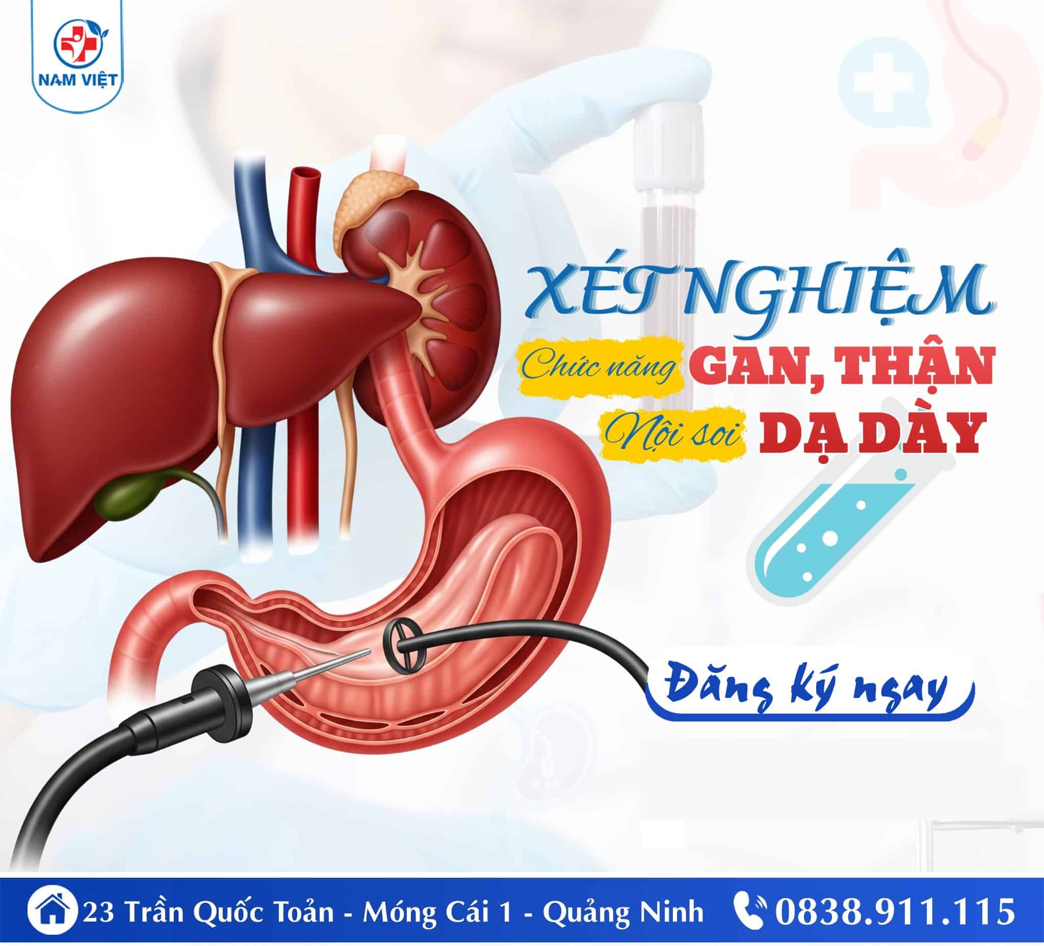 Xét nghiệm gan, thận, và nội soi dạ dày